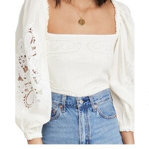 Farm Rio white lace long sleeve